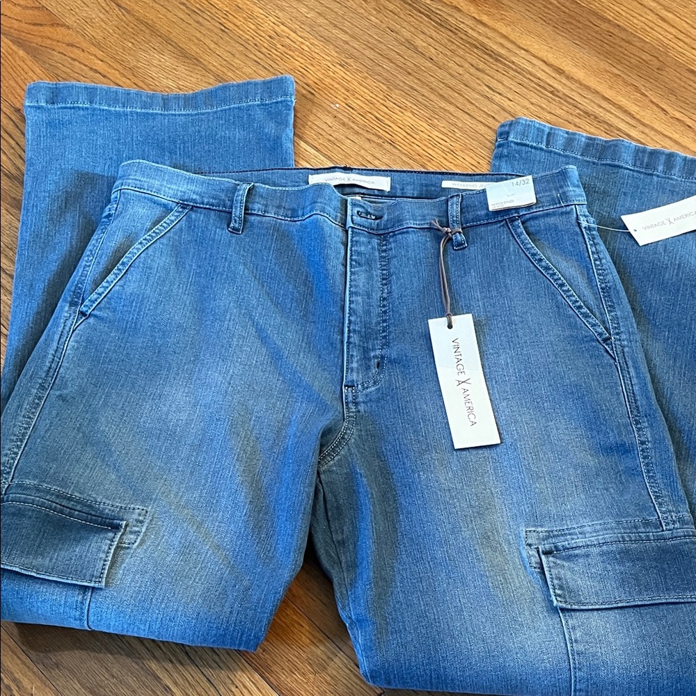 New Vintage America Blue Cargo Pants